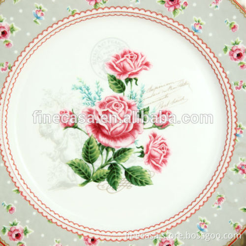 10.5 Inches Elegant Floral China Dinner Plates